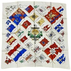 Hermès “Pavois” Silk Scarf by Philippe Ledoux – Nautical Flag Design